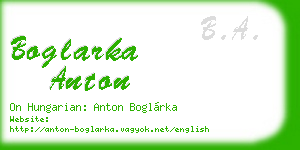 boglarka anton business card